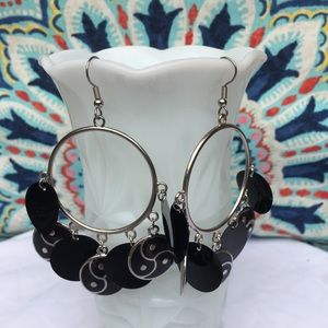 ❤️| Yin yang dangle hoop earrings